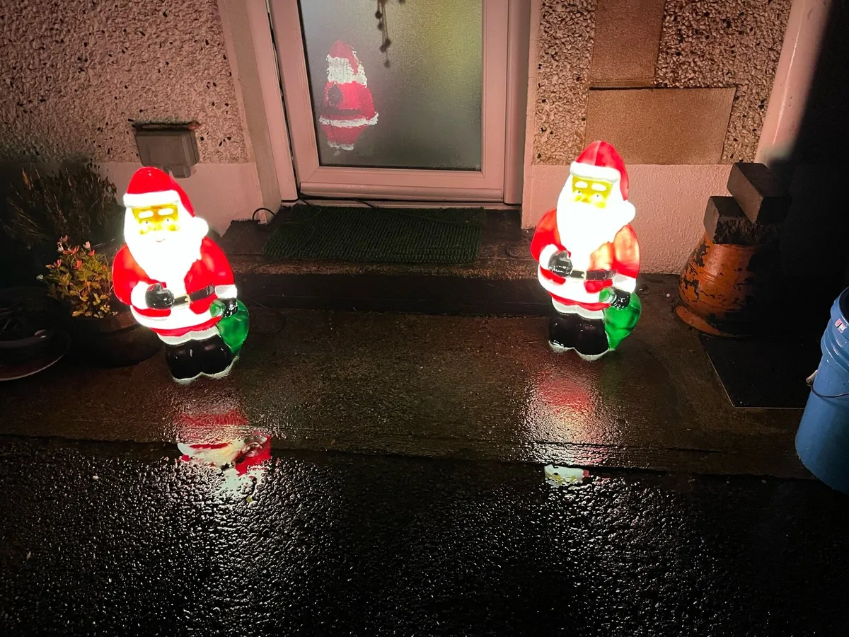 2 Plug-in Electric Light up Santas - Image 4