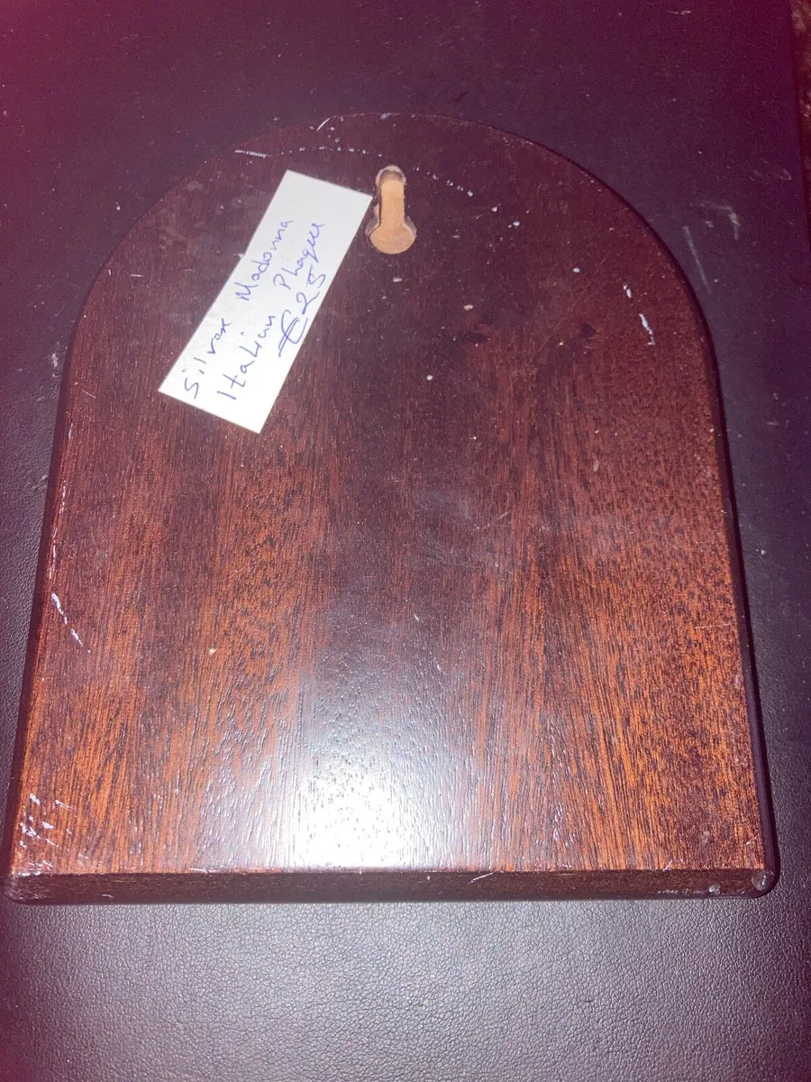 Italian Silver Madonna & Child plaque - Image 4