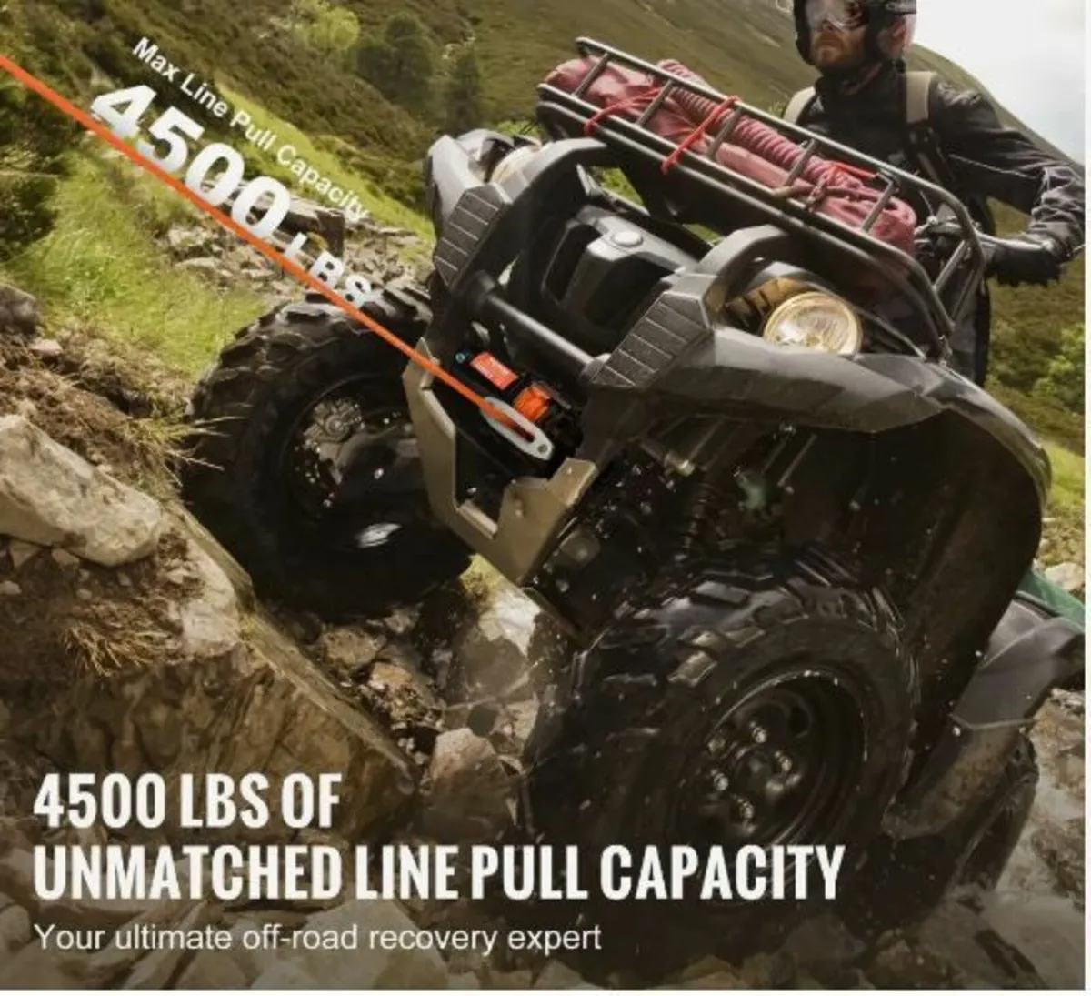 Electric Winch ATV UTV 2041.2 kg - Image 2