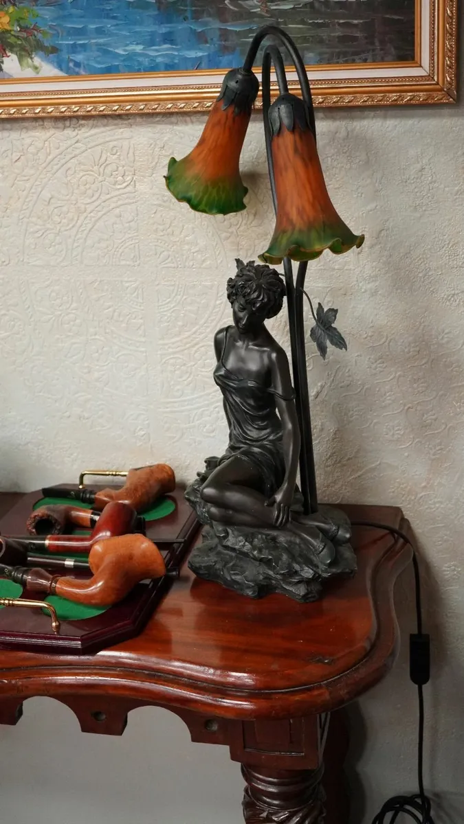 Art Nouveau Style Double-Shade Table Lamp - Image 2