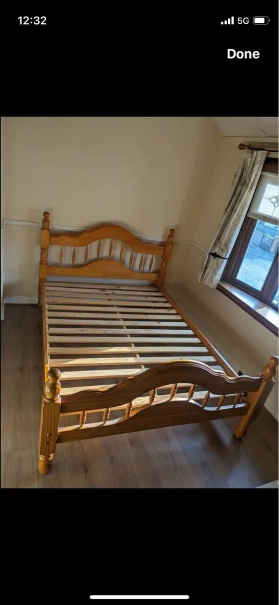 Double 4,6 ft bed frame / and if mattress need it - Image 1