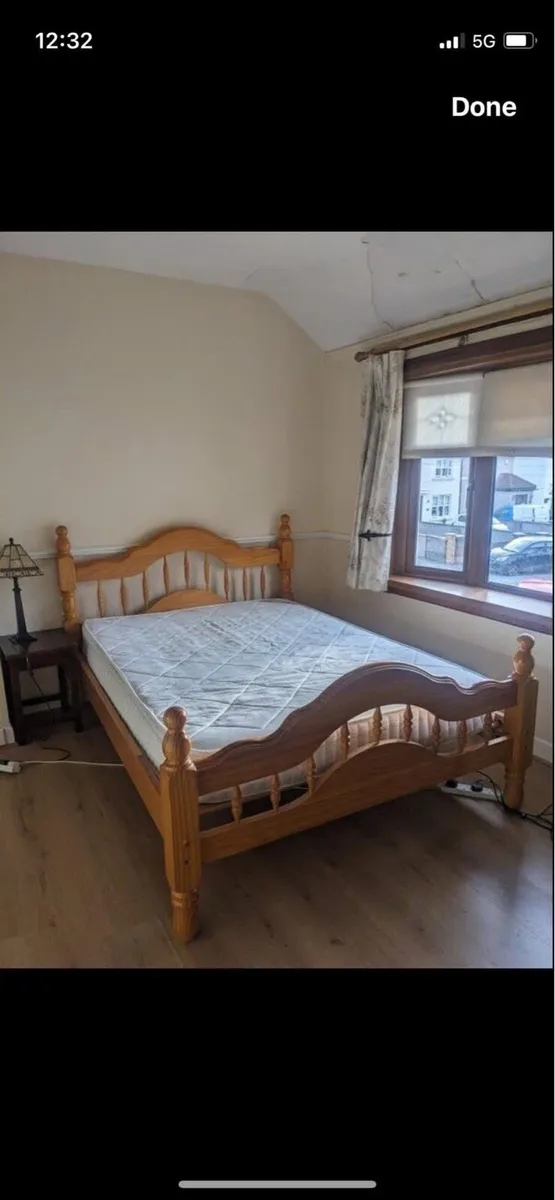 Double 4,6 ft bed frame / and if mattress need it - Image 2