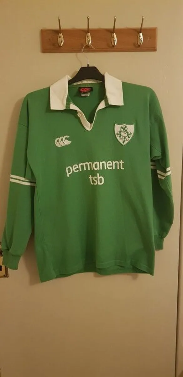 Vintage Ireland Mens Rugby Jersey 2002 Size M Long Sleeve - Image 1
