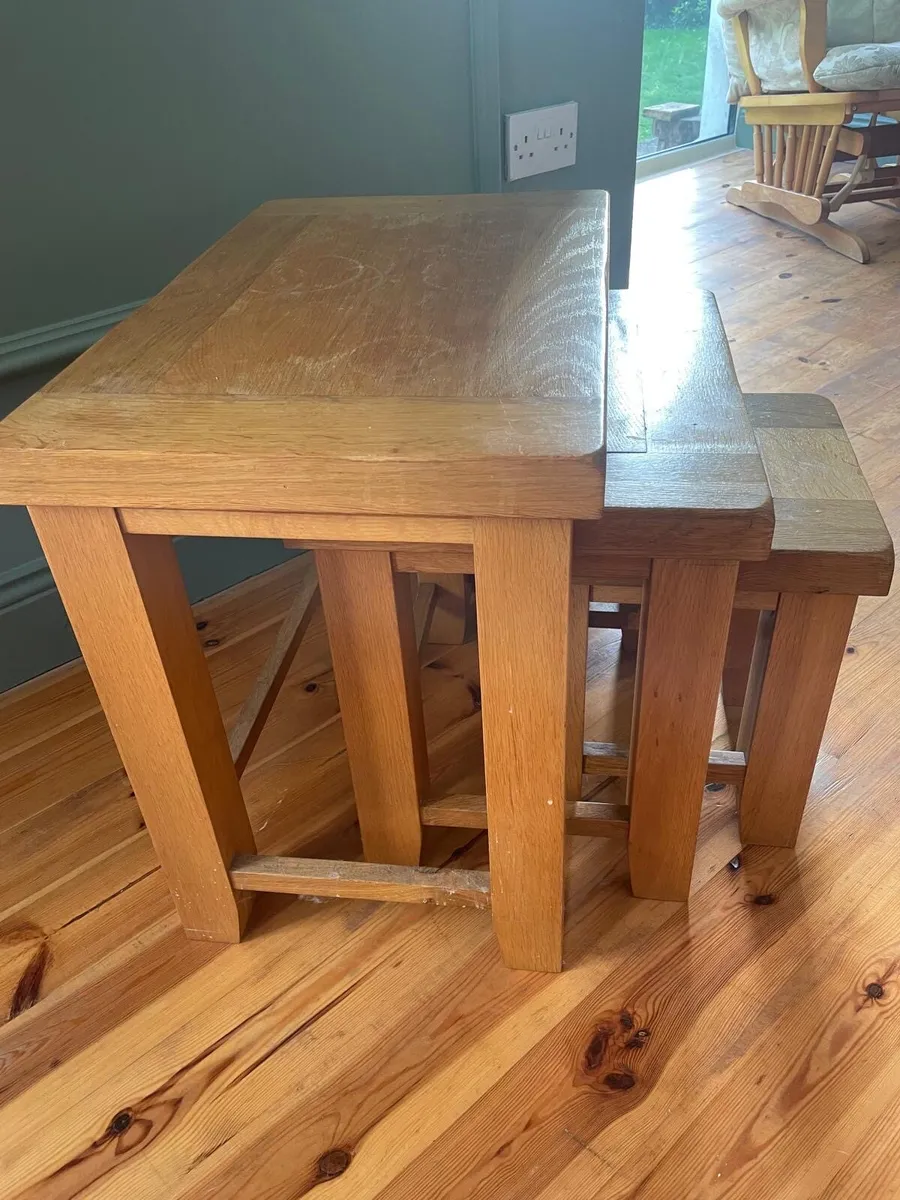 Solid Oak nested tables - Image 2