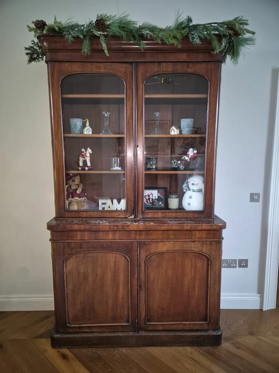 Victorian Mahogany Bookcase Press - Image 3