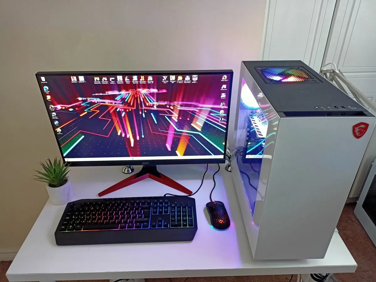 Gaming PC Setup with 27" Monitor Keyboard  mouse - Image 2