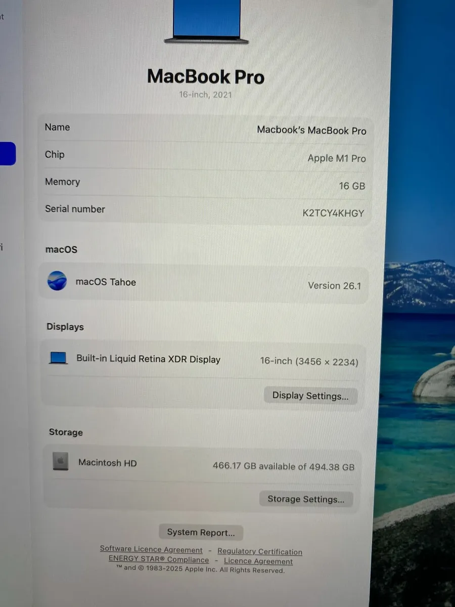 MacBook Pro 16" 2021 M1 Pro | 16GB | 512GB - Image 2