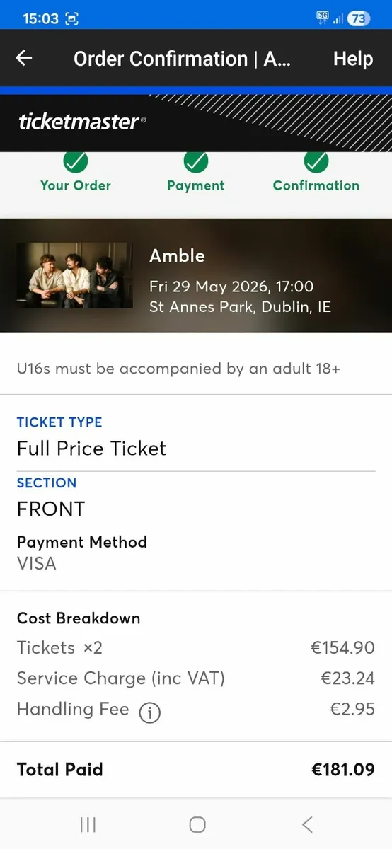 Concert Tickets Amble Dublin May 2026 - Image 1
