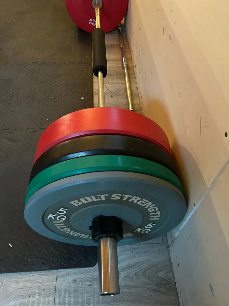 Olympic Bar & Bumper Plates - Image 4