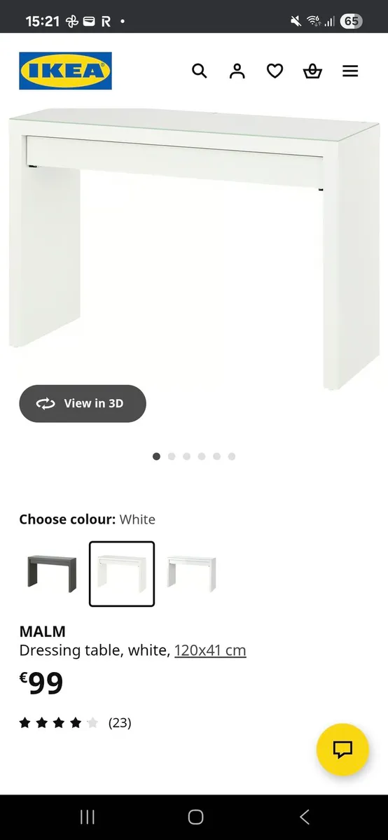 Ikea Malm dressing table with glass top - Image 2