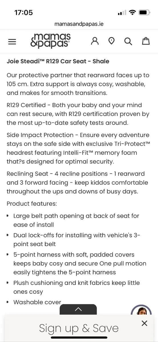 Joie car seat - Image 2