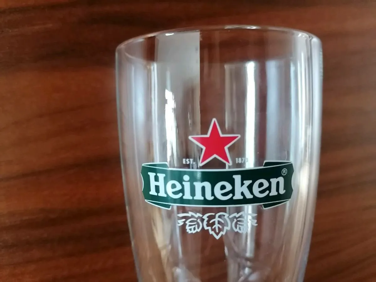 5 x Heineken Beer Glasses - Image 1