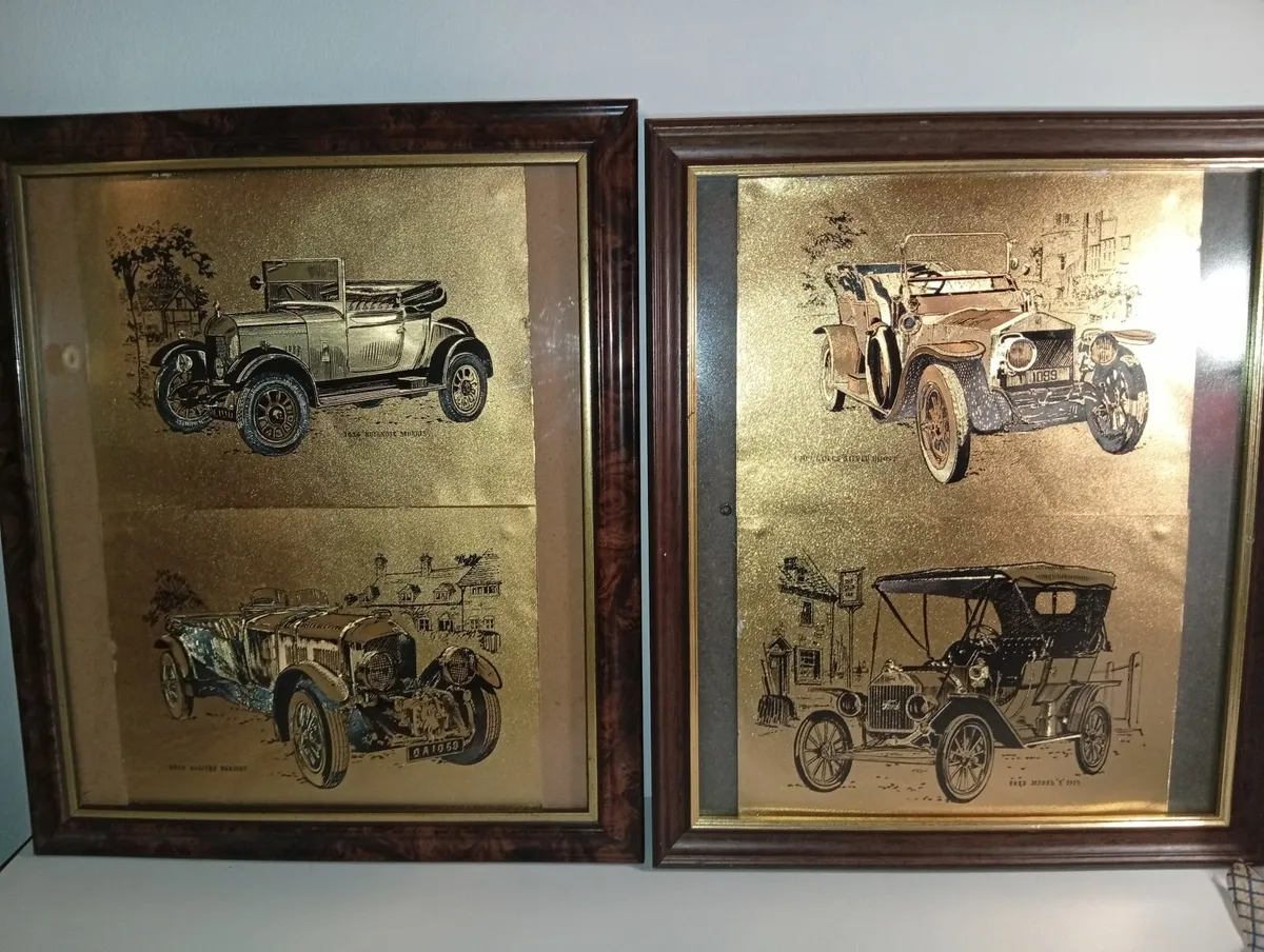 Lot Of 4 1980s Dufex Prints Gold Foil 8"X6 Antique - Image 1