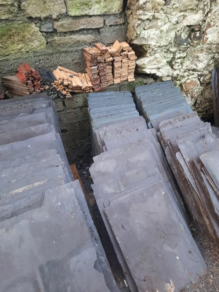 Blue bangor roof tiles and ridge tiles - Image 1