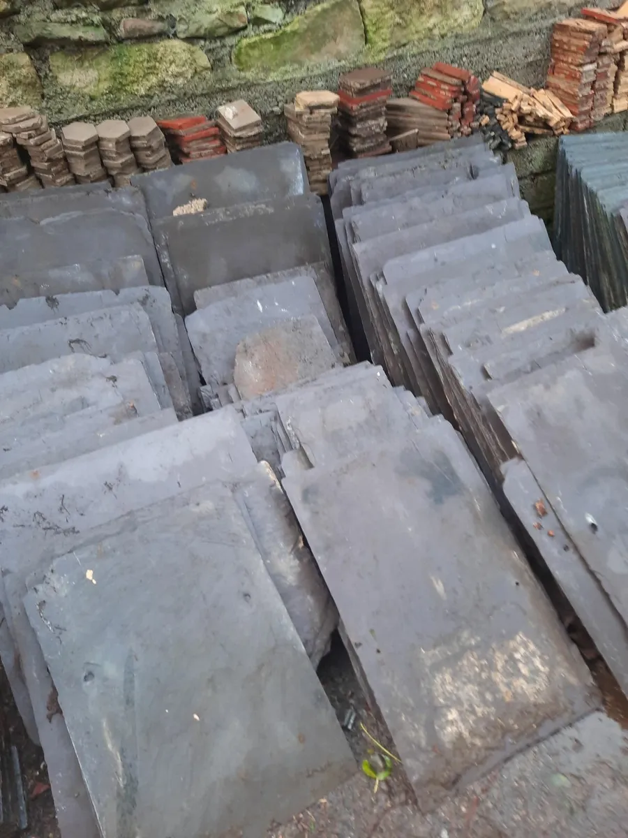 Blue bangor roof tiles and ridge tiles - Image 2