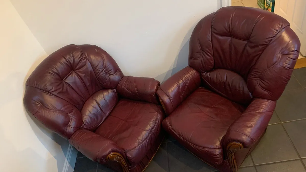 2 leather armchairs - Image 2