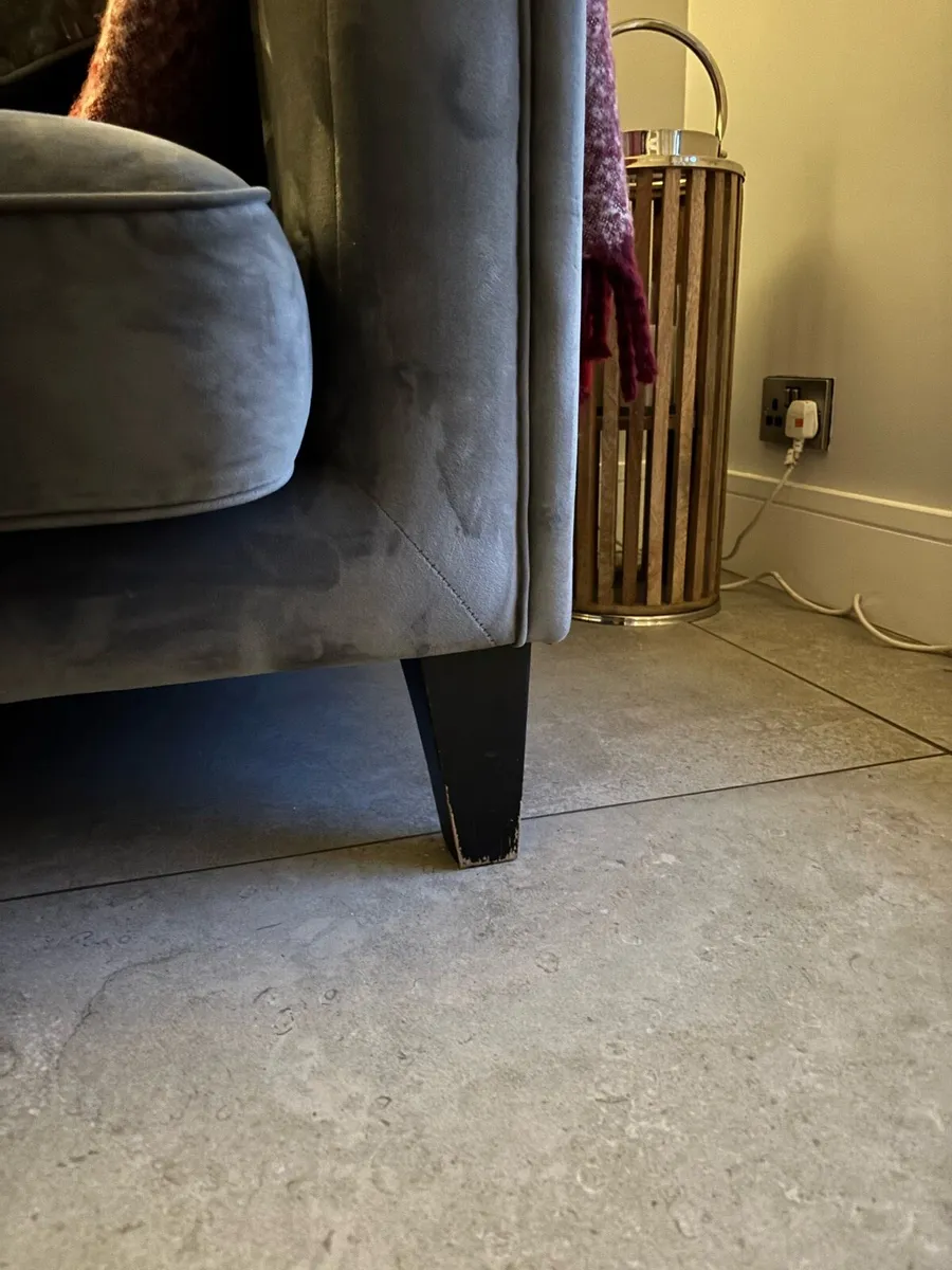 2 Seater Charcoal Velvet Sofa - Image 3