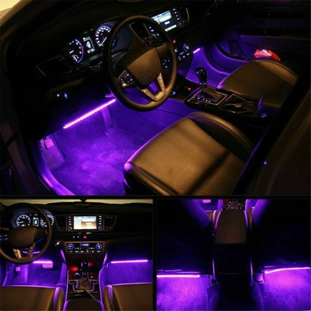 12V car interior RGB 7 colours LED strip light ent - Image 2