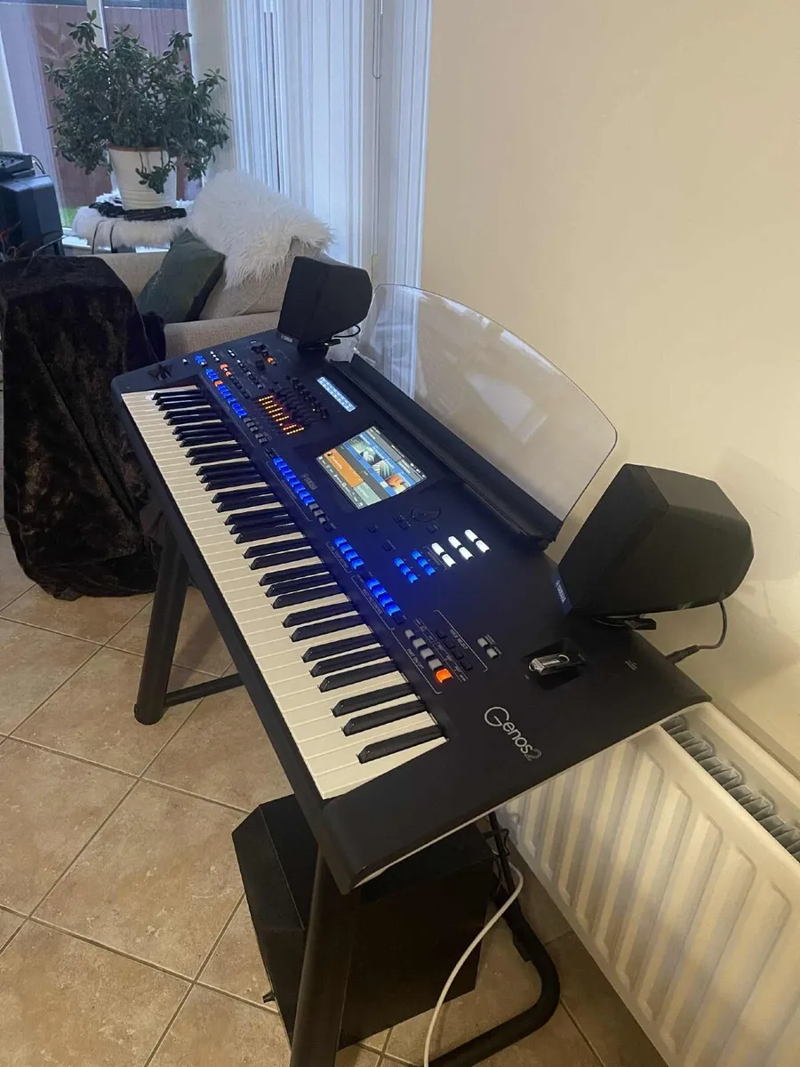 Yamaha Genos 2 with Stand and Speaker system. - Image 2
