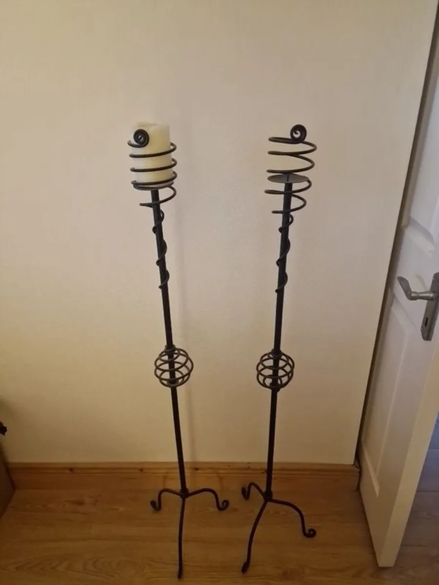 Black Cast Iron Candle Holders