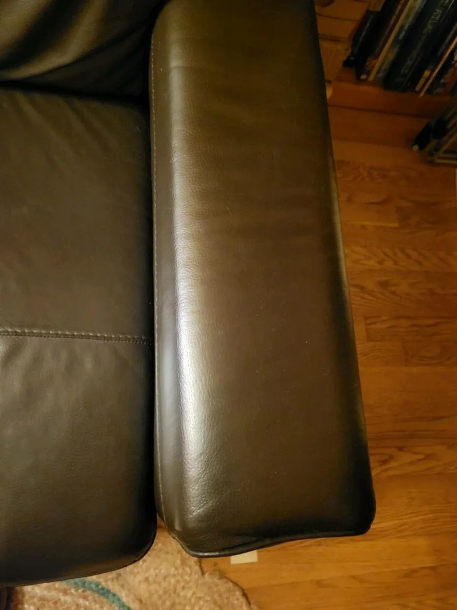 Brown Leather Couch - Image 4