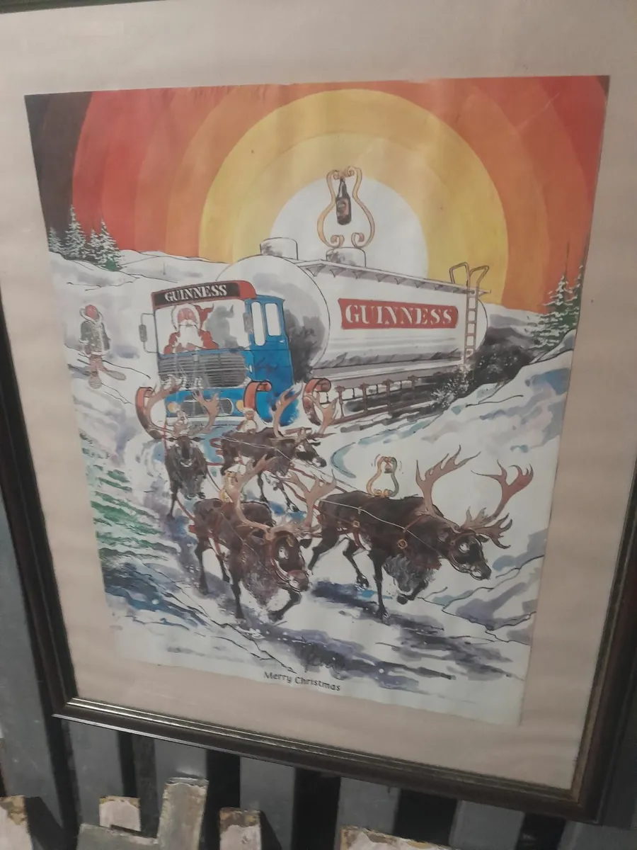 Vintage guinness  merry Christmas  poster - Image 1