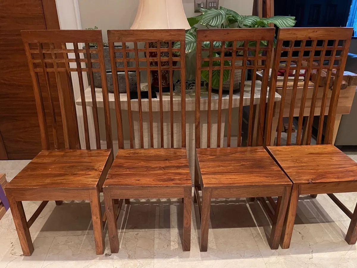 4 x Exquisite High Back Kitchen Dining Chairs - Image 1