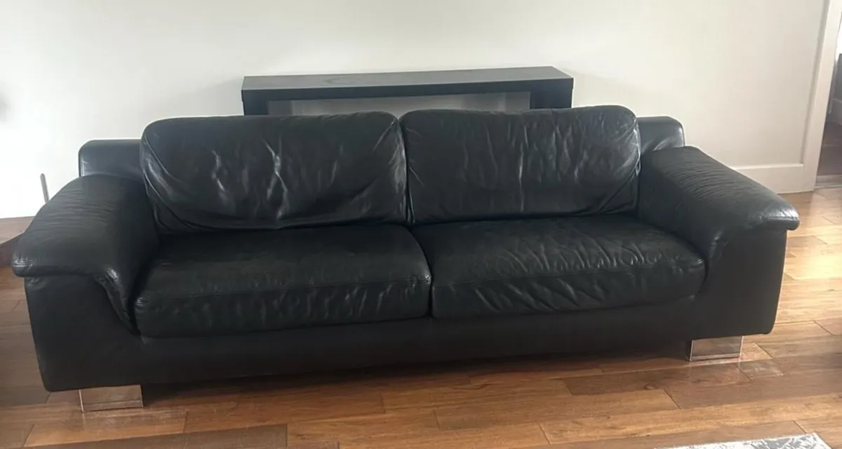 3 x Italian Leather Sofas - Image 2