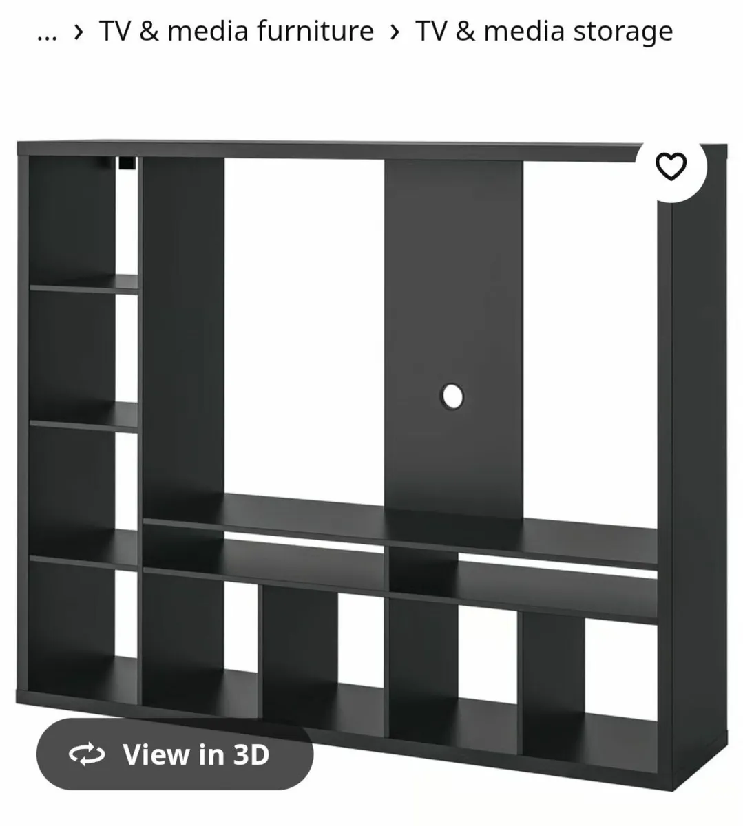 LAPPLAND TV storage unit, black-brown, 183x39x147 - Image 3