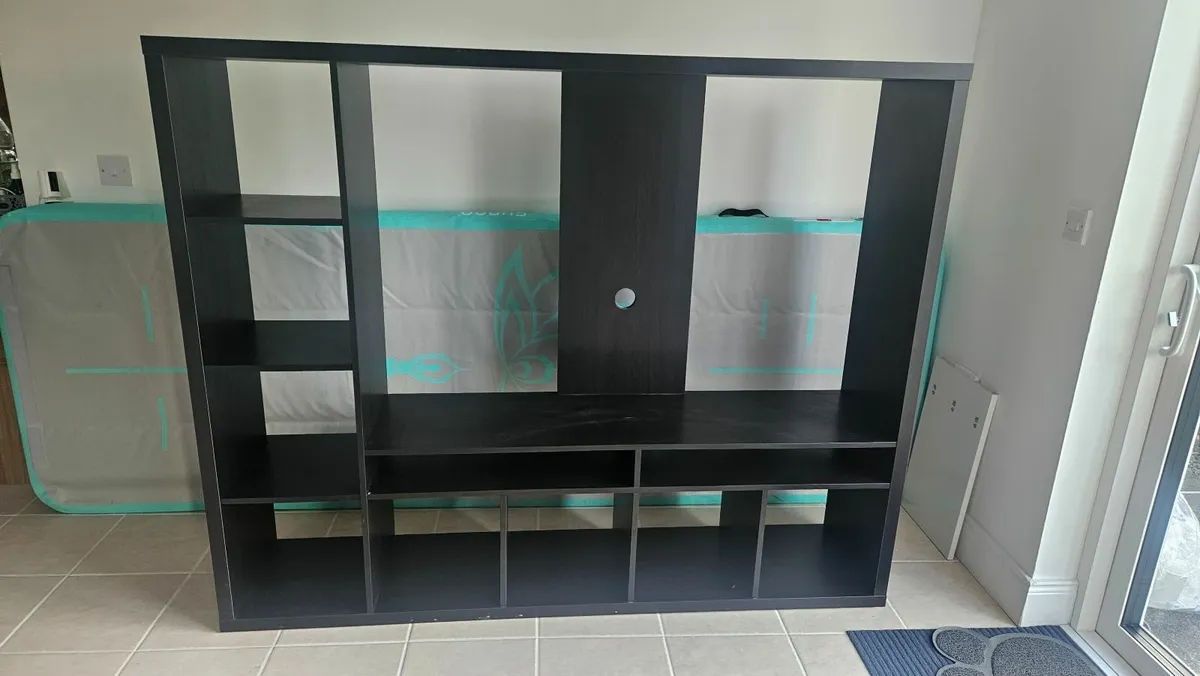 LAPPLAND TV storage unit, black-brown, 183x39x147 - Image 4