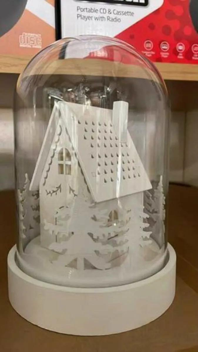 Christmas LED Glass Globe Cottage - Image 2