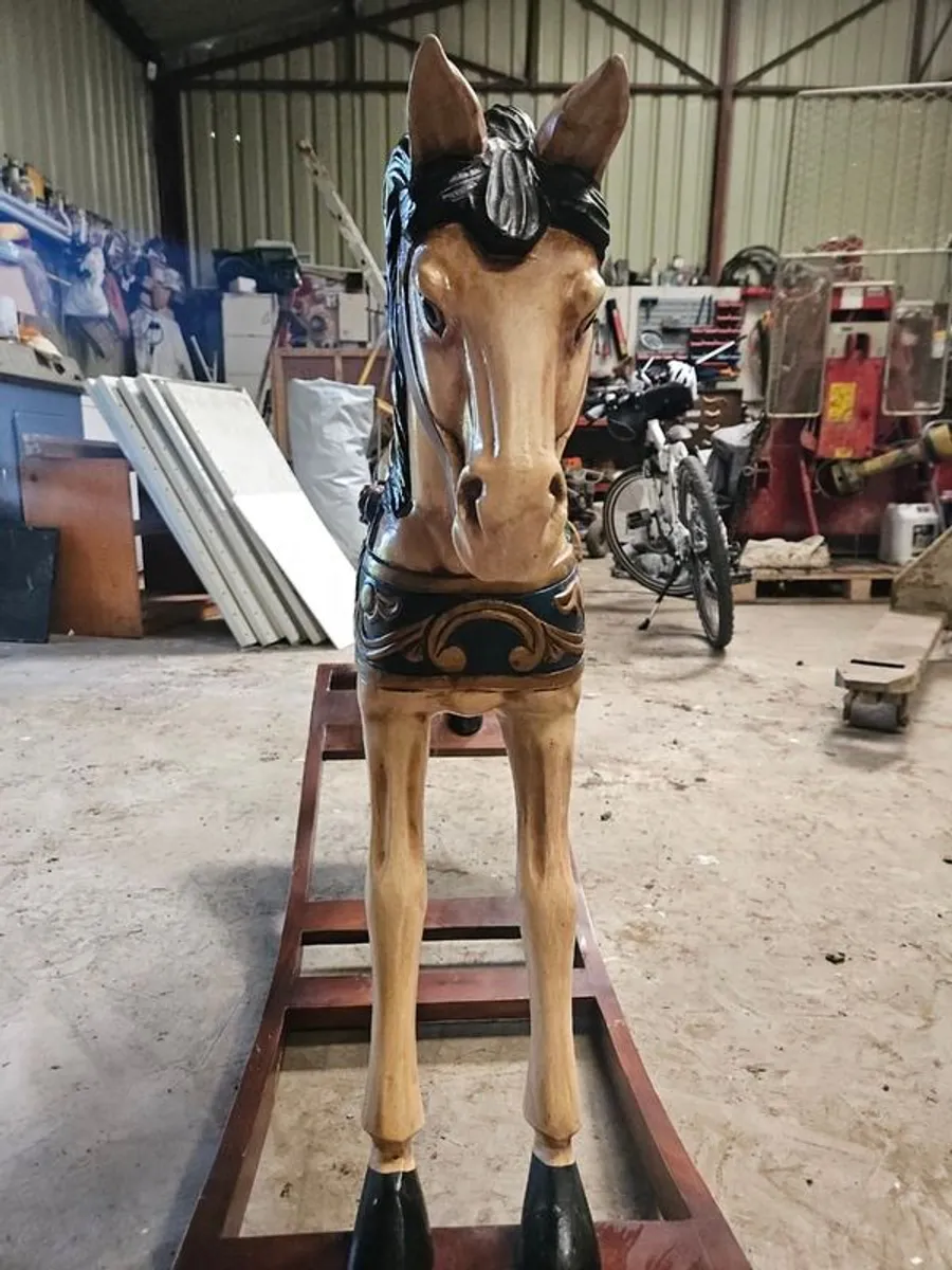 Handmade Handcrafted Wooden Painted Rocking Horse - Image 4