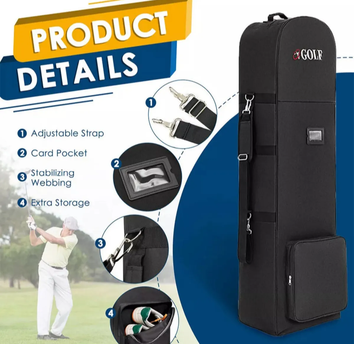 NEW Foldable NEW Golf Bag Flight Travel Case Cover - Image 4