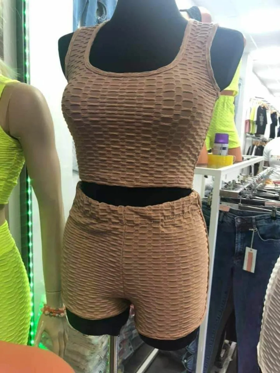 Sporty and Stylish Two-Pieces Set cream/nude - Image 3