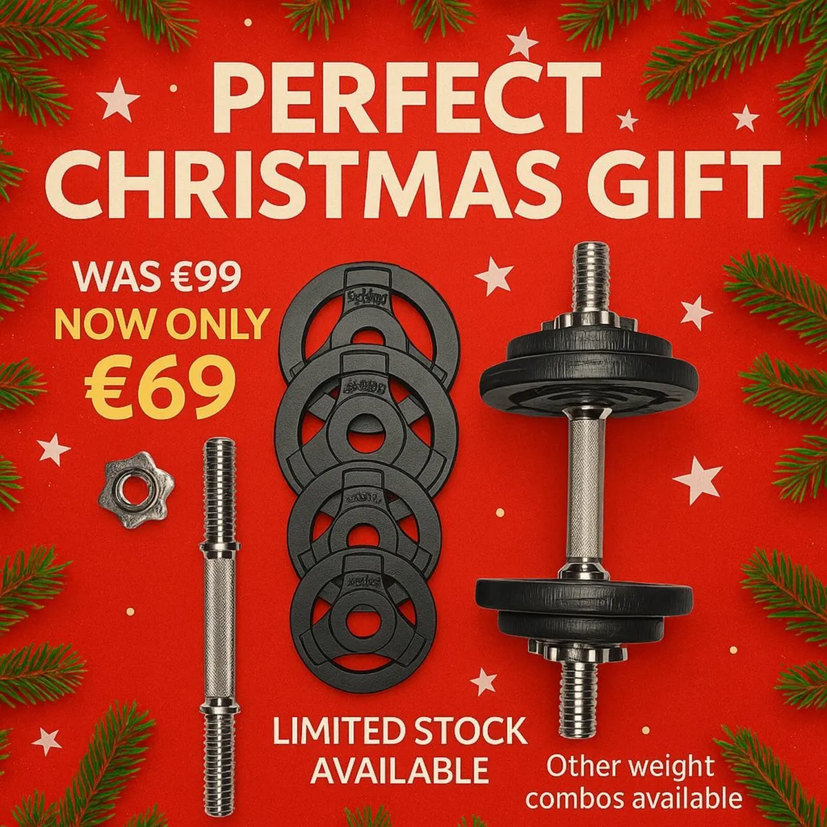 20kg - 2x10kg Adjustable Dumbbells Solid Chrome - Image 2