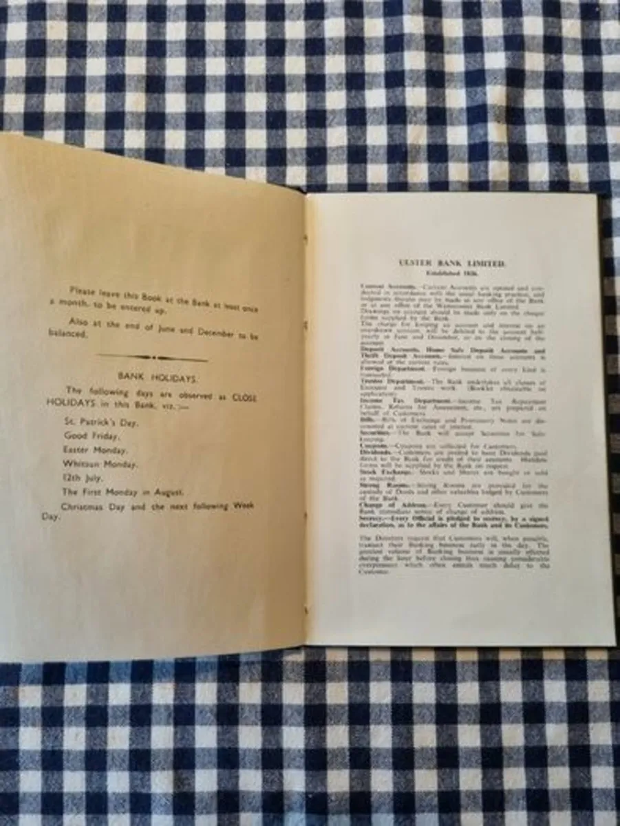 Vintage Ulster Bank savings book - Image 2