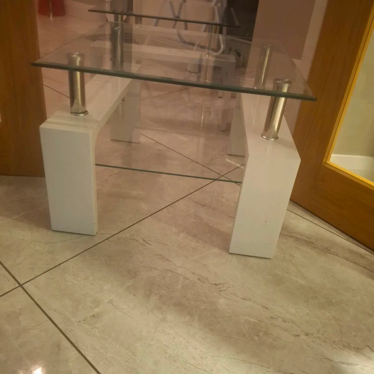 2 x corner/ glass coffee/lamp table - Image 1
