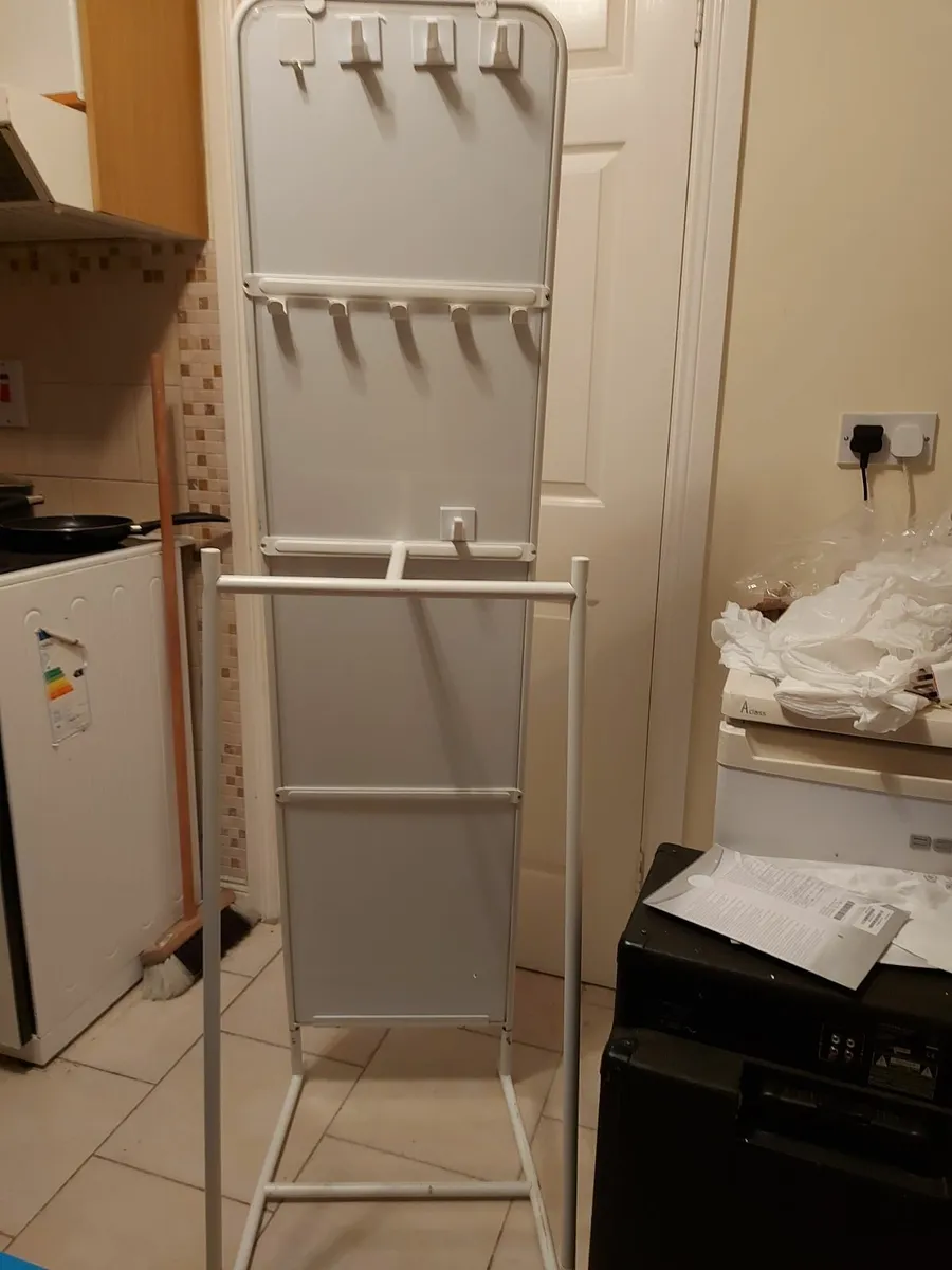 White full Length Mirror with Rear Hanging Holders - Image 3