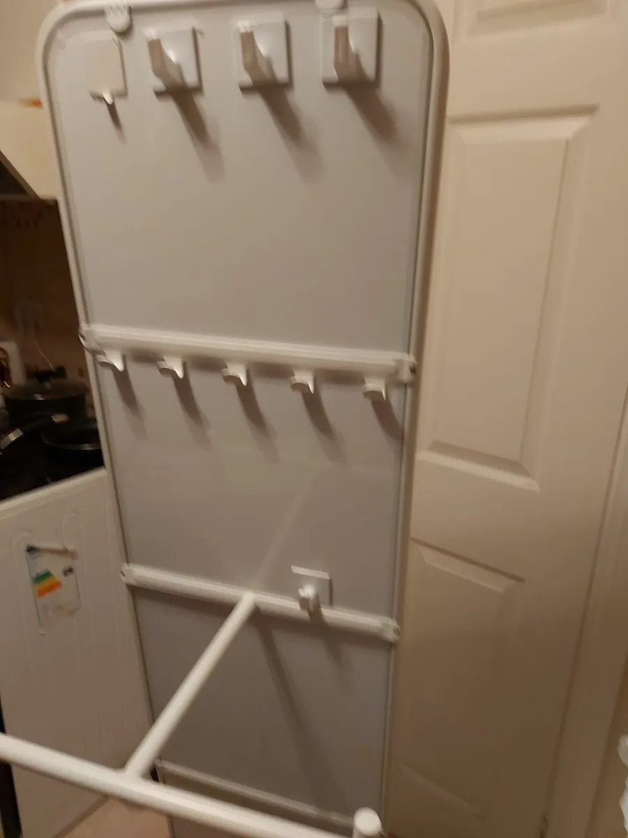 White full Length Mirror with Rear Hanging Holders - Image 4