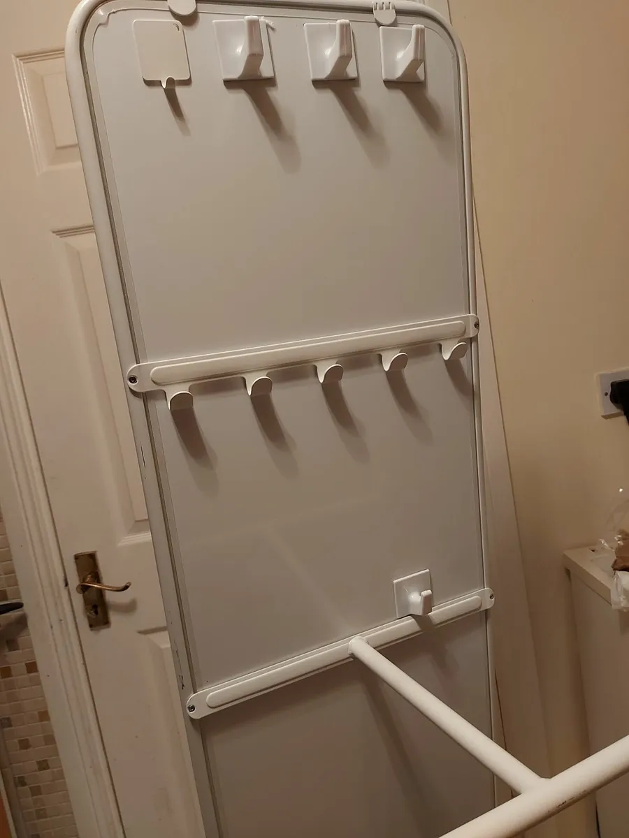 White full Length Mirror with Rear Hanging Holders - Image 1