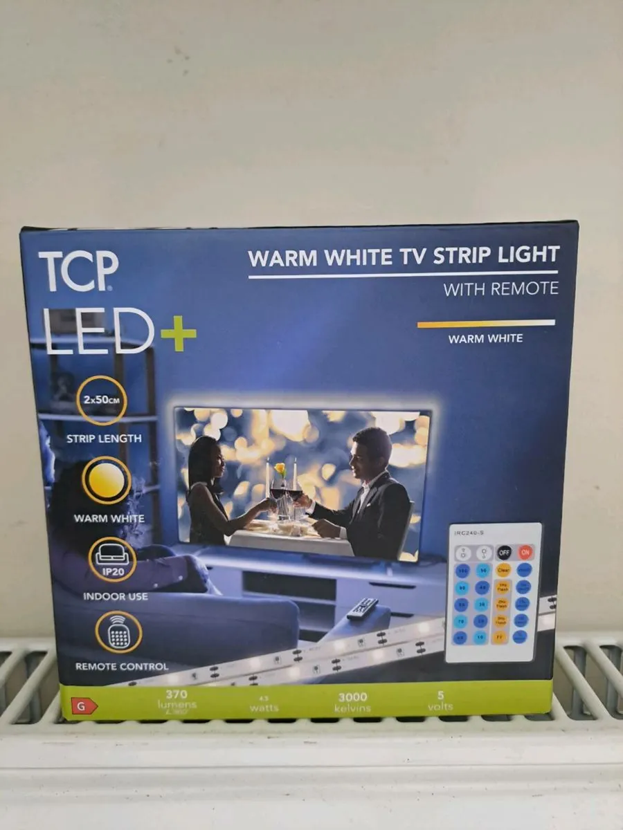 2 boxes of Warm white TV strip lights - Image 1