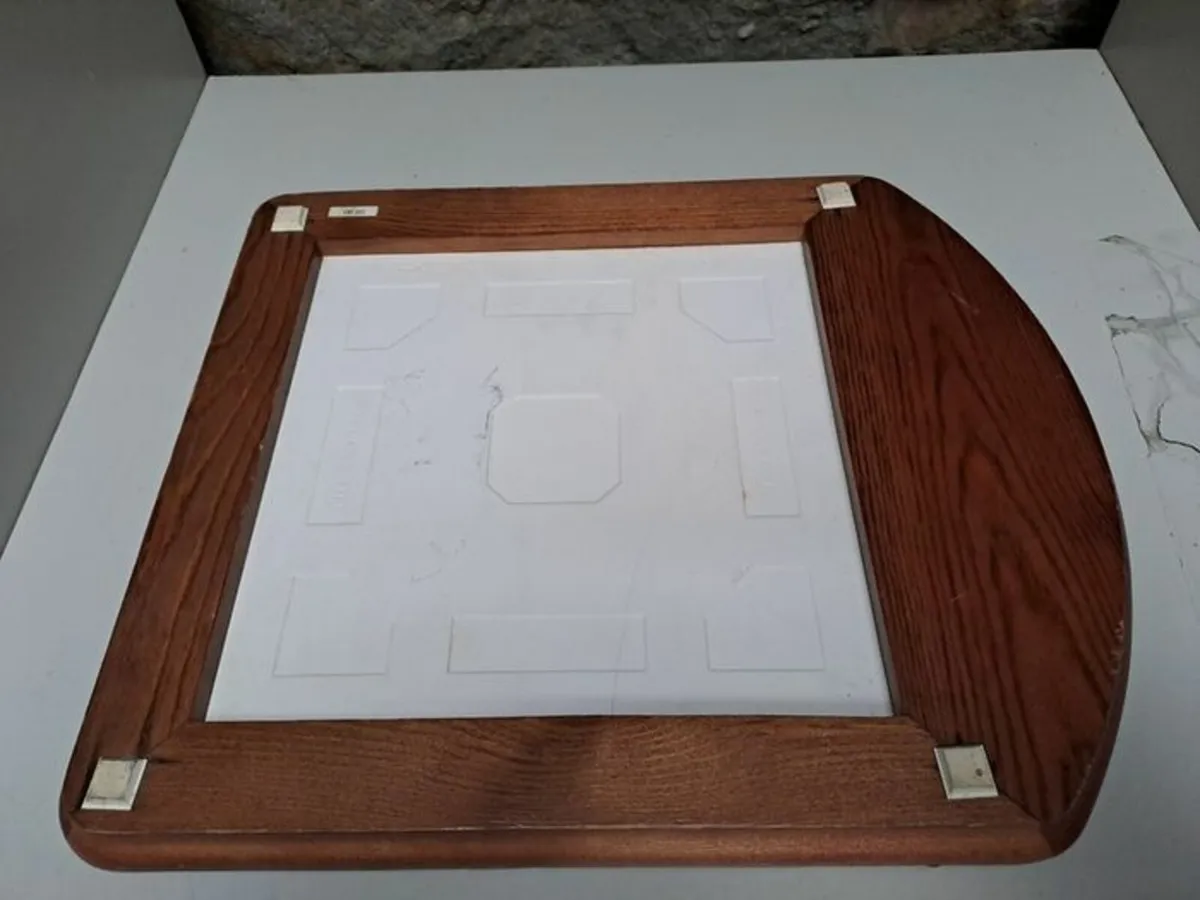 Vintage wooden cheese board with tile - Image 3