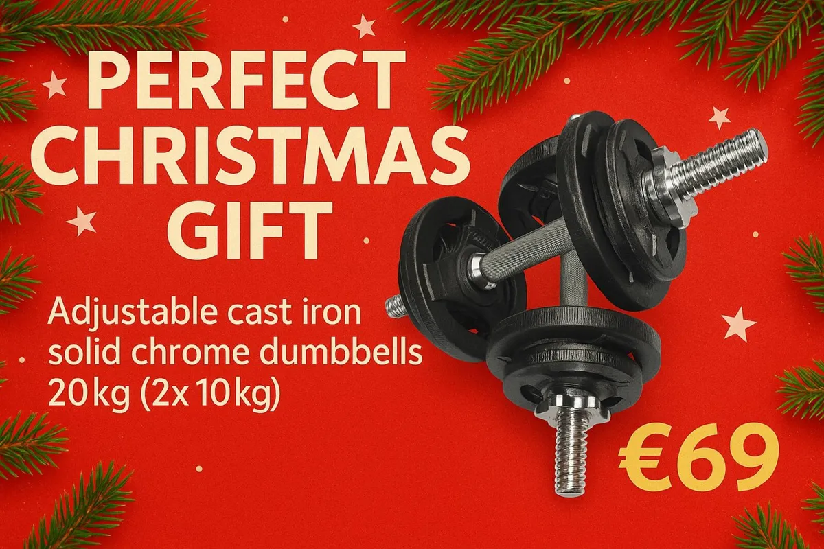 20kg - 2x10kg Adjustable Dumbbells Solid Chrome - Image 1