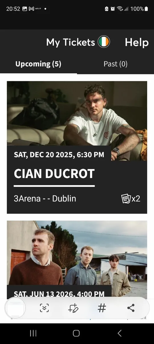 Cian Ducrot Tickets x 2
