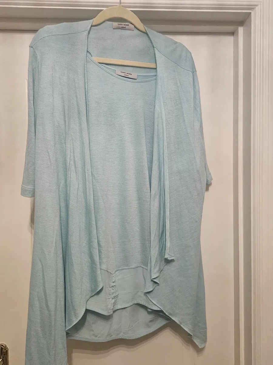 Blue top with matching cardigan - Image 1