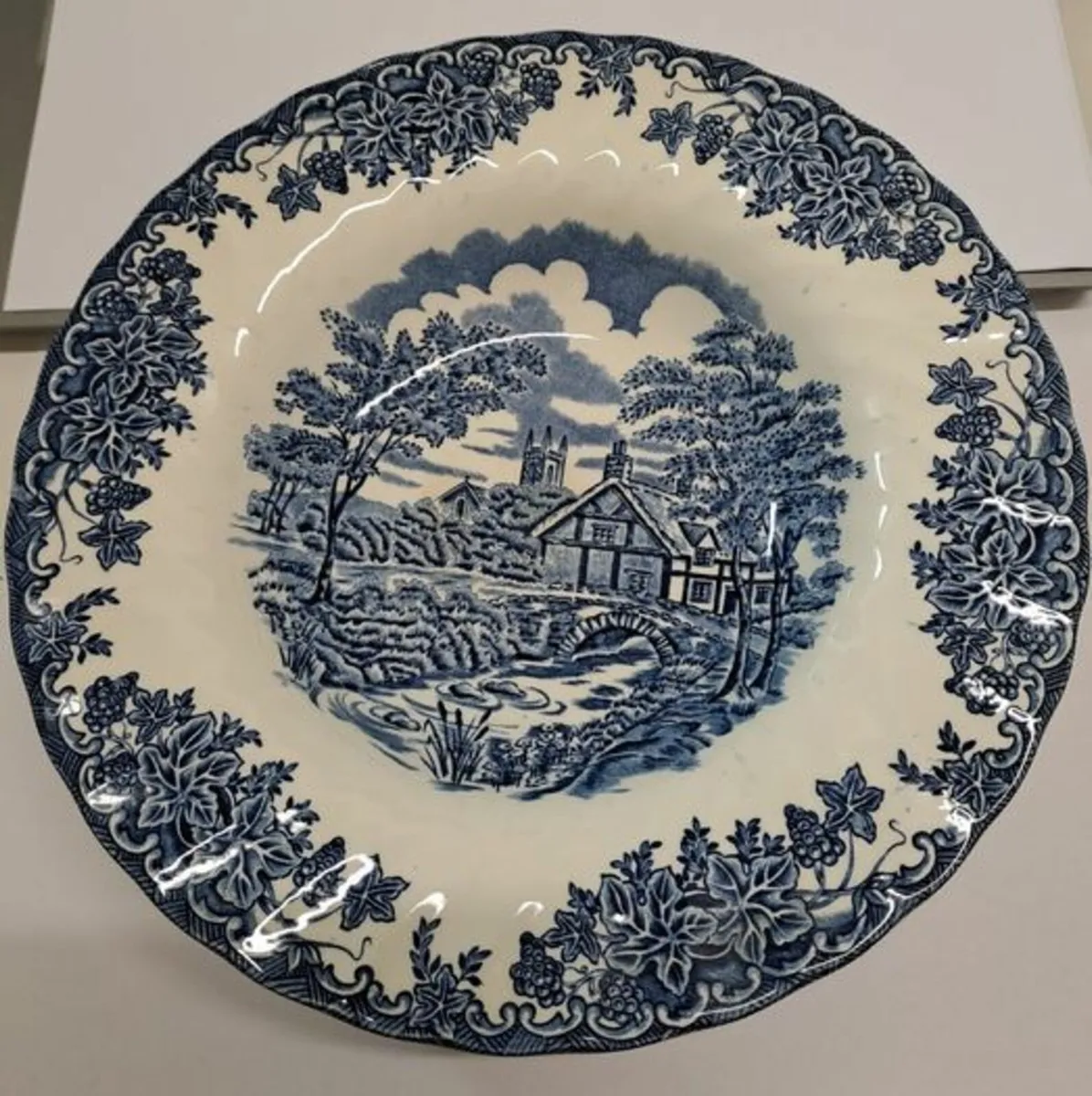 Vintage blue and white soup plates Myott - Image 2