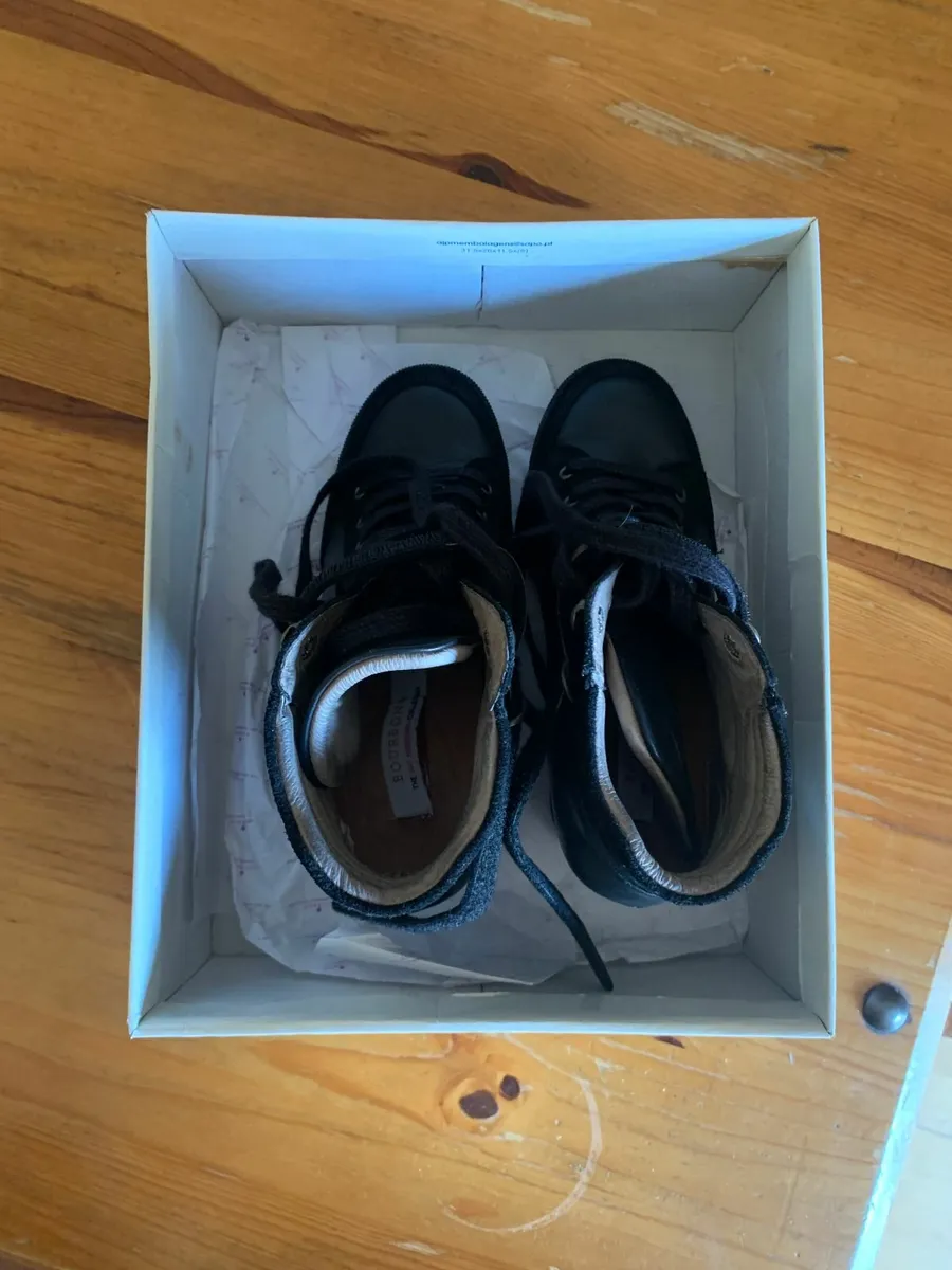 Black Wedge Amy Huberman Leather Boots - Image 3