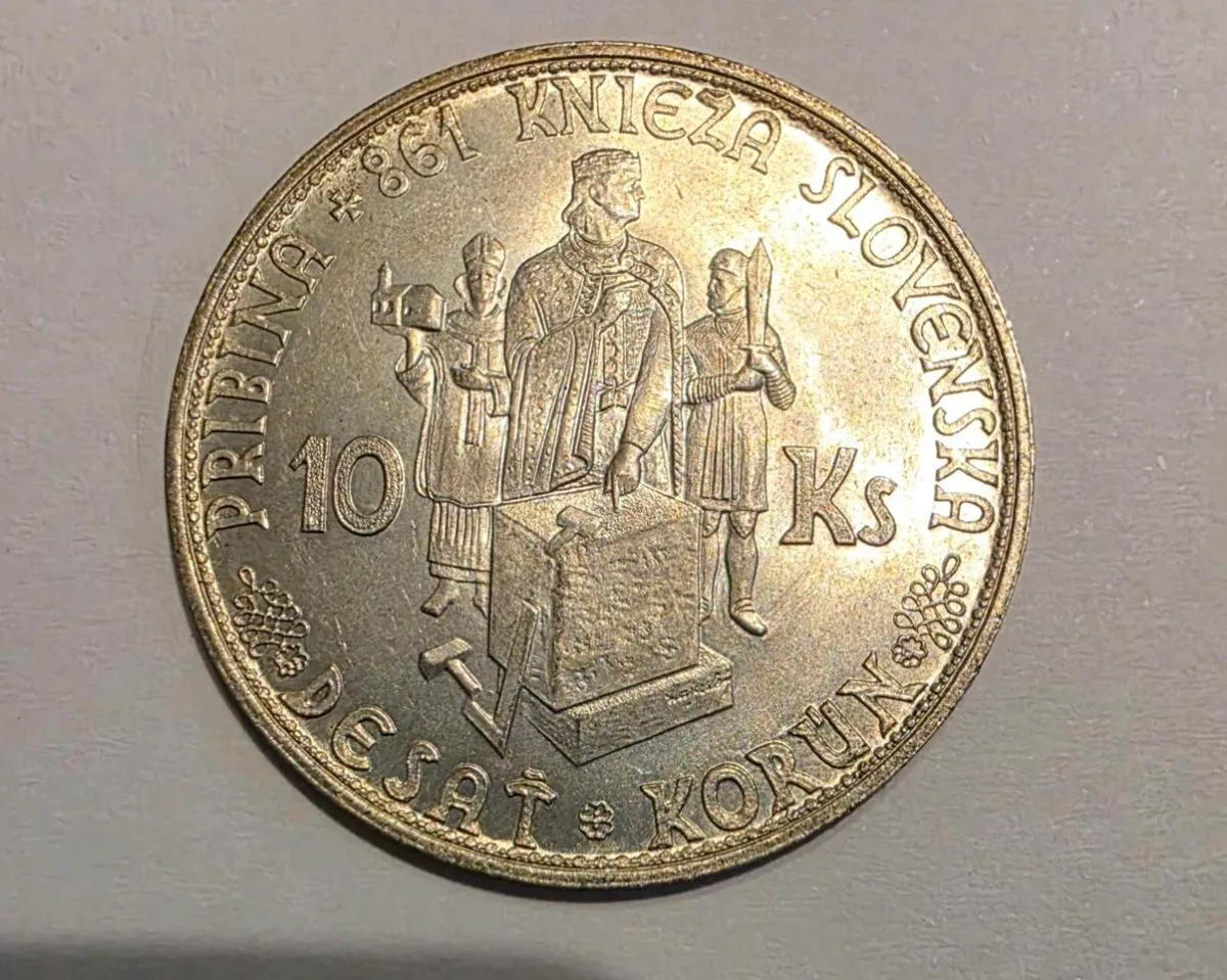 1944 Slovakia silver 10 crown - Image 1