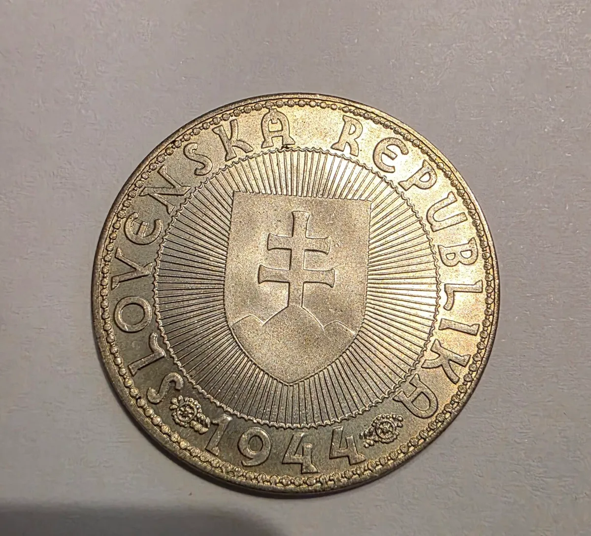 1944 Slovakia silver 10 crown - Image 2