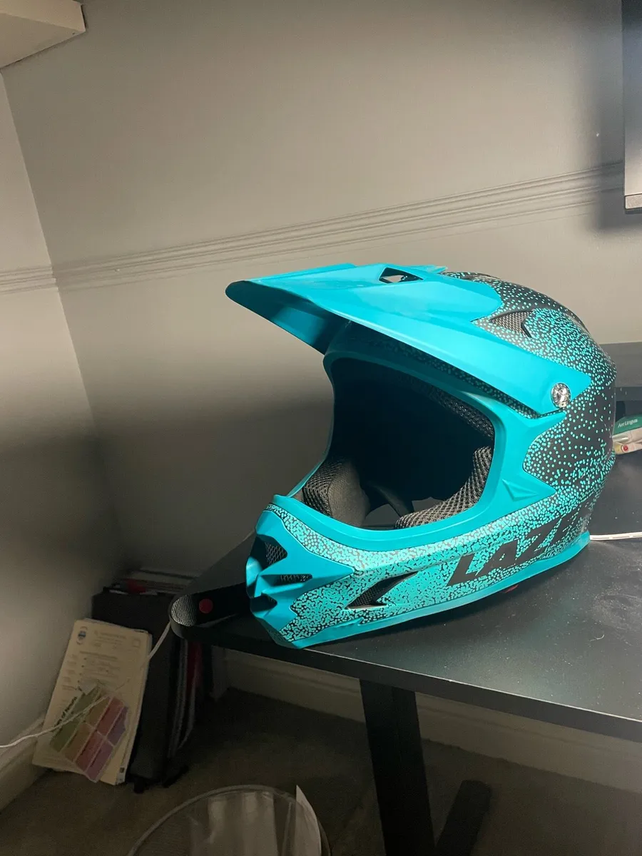 Fox Racing V1 Teal/Black Dotty Helmet-Size L - Image 3